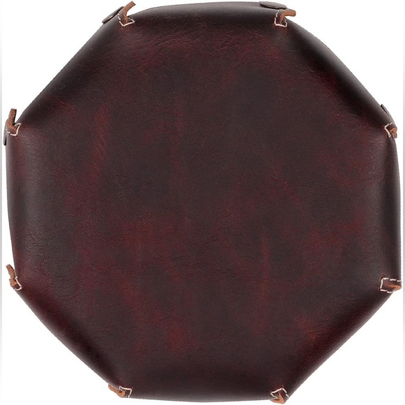 Londo Brown Genuine Leather Round Valet Tray Organizer Catchall Brand New - Picture 5 of 9